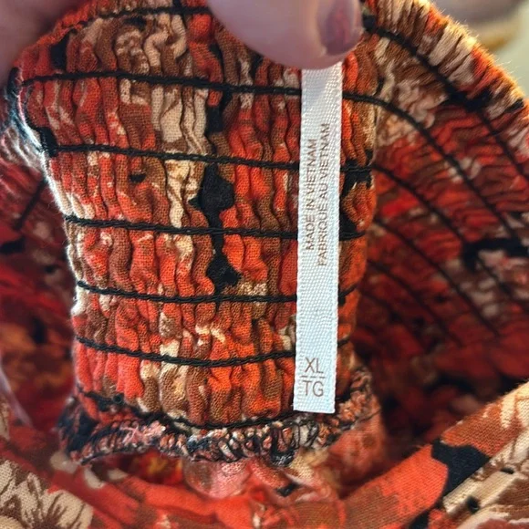 FREE PEOPLE PATTERN PLAY MINI DRESS NIGHT COMBO FLORAL - SZ XL - Picture 3 of 8